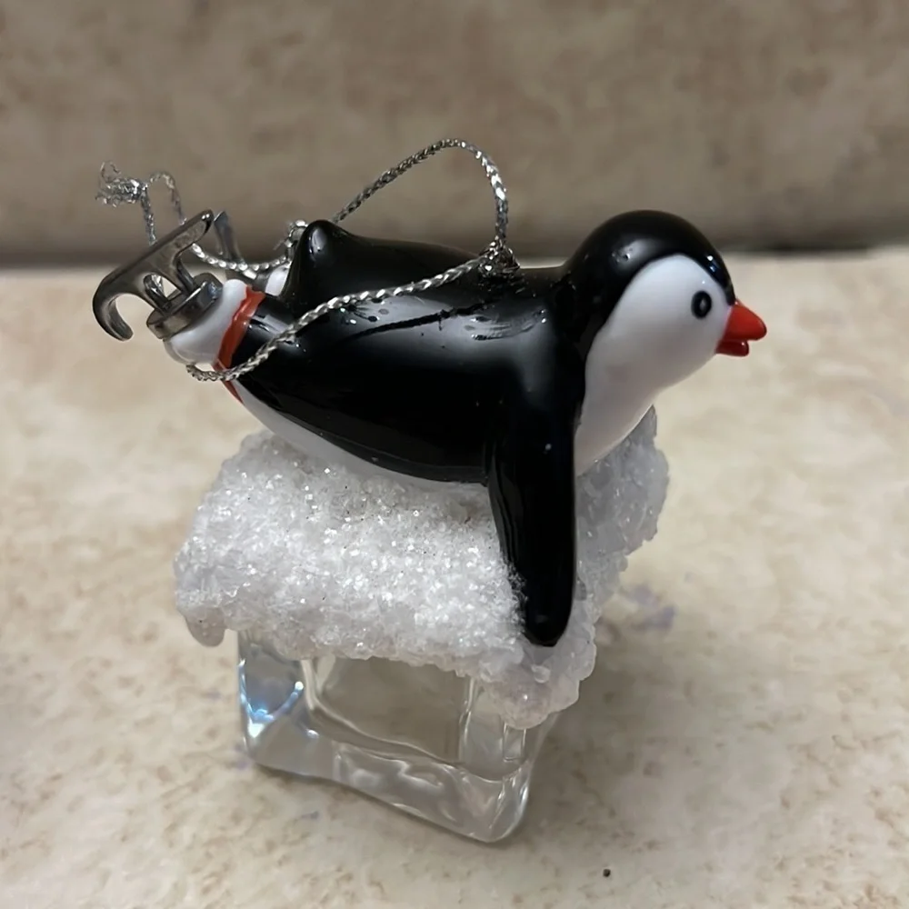 Vintage lot of 2 Penguin Christmas Ornaments Kurt S Adler